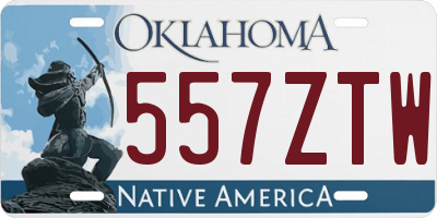 OK license plate 557ZTW