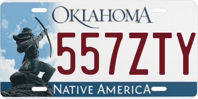 OK license plate 557ZTY