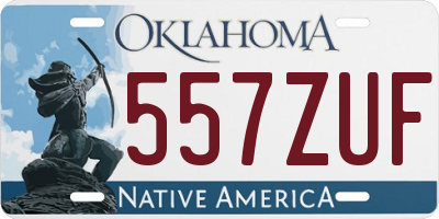 OK license plate 557ZUF