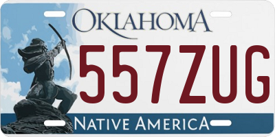 OK license plate 557ZUG