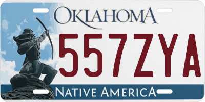 OK license plate 557ZYA