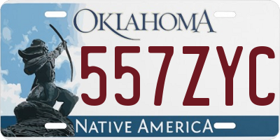 OK license plate 557ZYC