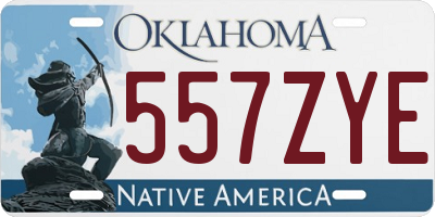 OK license plate 557ZYE