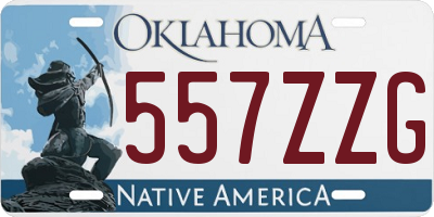 OK license plate 557ZZG