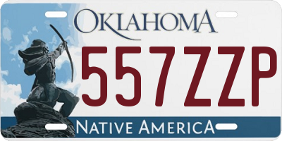 OK license plate 557ZZP