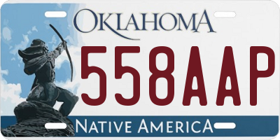 OK license plate 558AAP