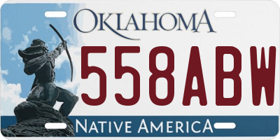 OK license plate 558ABW