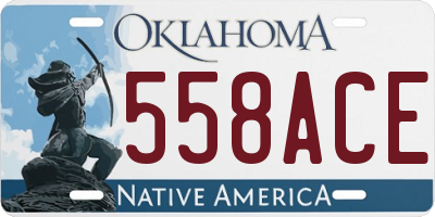 OK license plate 558ACE