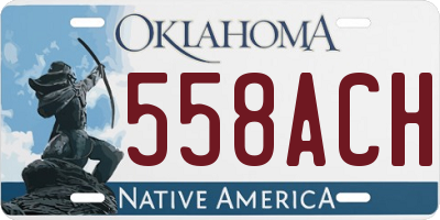 OK license plate 558ACH