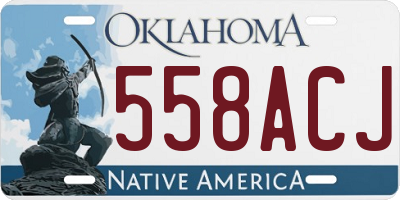 OK license plate 558ACJ