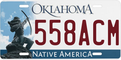 OK license plate 558ACM