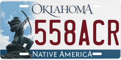 OK license plate 558ACR