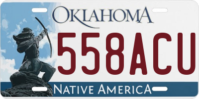 OK license plate 558ACU