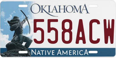 OK license plate 558ACW