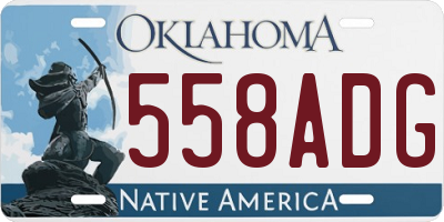 OK license plate 558ADG
