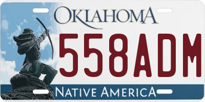 OK license plate 558ADM