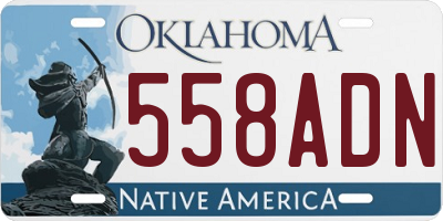 OK license plate 558ADN