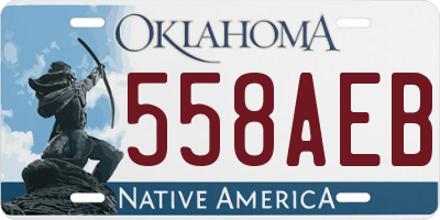 OK license plate 558AEB
