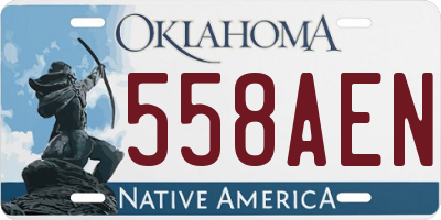 OK license plate 558AEN