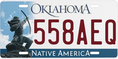 OK license plate 558AEQ