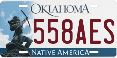 OK license plate 558AES