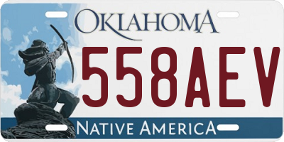OK license plate 558AEV