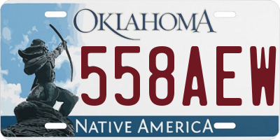 OK license plate 558AEW