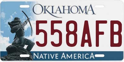 OK license plate 558AFB