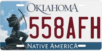 OK license plate 558AFH