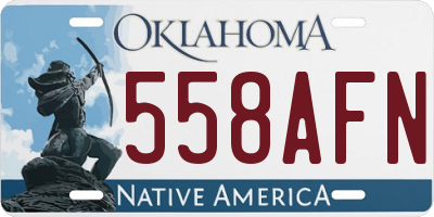 OK license plate 558AFN