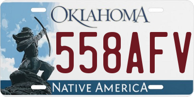 OK license plate 558AFV