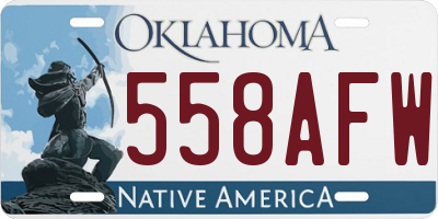 OK license plate 558AFW