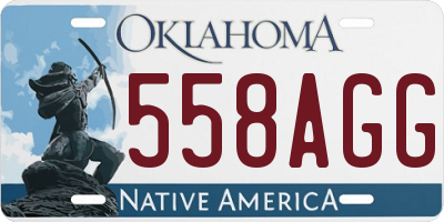 OK license plate 558AGG