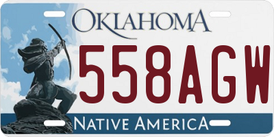 OK license plate 558AGW
