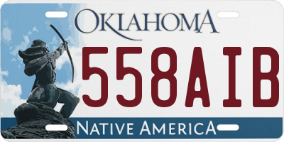OK license plate 558AIB
