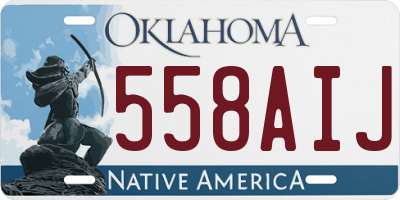 OK license plate 558AIJ