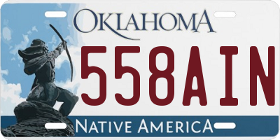 OK license plate 558AIN