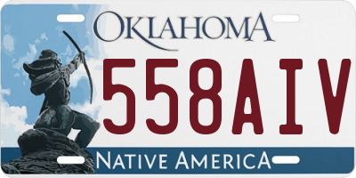 OK license plate 558AIV