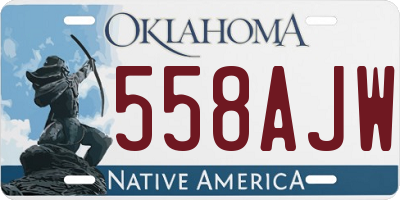OK license plate 558AJW
