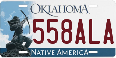 OK license plate 558ALA