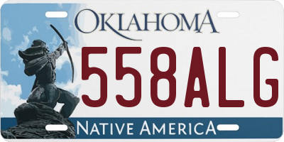 OK license plate 558ALG