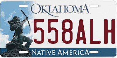 OK license plate 558ALH