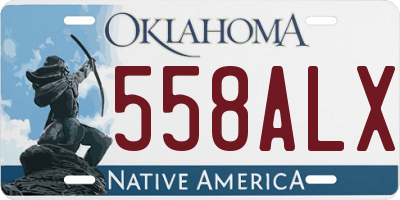 OK license plate 558ALX