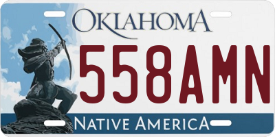 OK license plate 558AMN