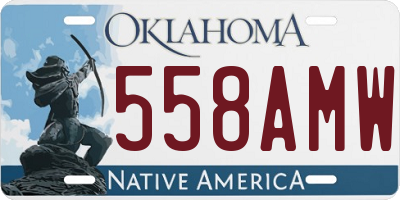 OK license plate 558AMW