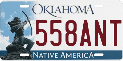 OK license plate 558ANT