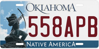 OK license plate 558APB