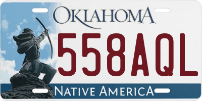 OK license plate 558AQL