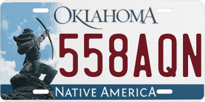 OK license plate 558AQN