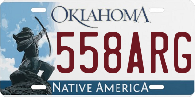 OK license plate 558ARG
